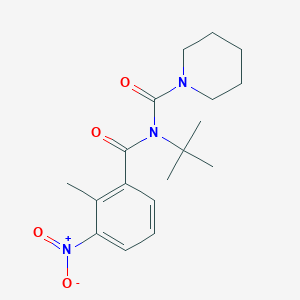 molecular formula C18H25N3O4 B2398897 N-tert-butyl-N-(2-methyl-3-nitrobenzoyl)piperidine-1-carboxamide CAS No. 923692-61-9
