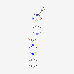 2-(4-(5-Cyclopropyl-1,3,4-oxadiazol-2-yl)piperidin-1-yl)-1-(4-phenylpiperazin-1-yl)ethanone