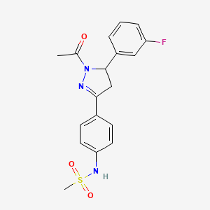 N-{4-[1-acetyl-5-(3-fluorophenyl)-4,5-dihydro-1H-pyrazol-3-yl]phenyl}methanesulfonamide