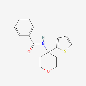 molecular formula C16H17NO2S B2398968 N-[4-(thiophen-2-yl)oxan-4-yl]benzamide CAS No. 2034567-70-7