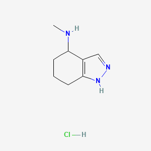 molecular formula C8H14ClN3 B2398971 N-Methyl-4,5,6,7-tetrahydro-1H-indazol-4-amine;hydrochloride CAS No. 2490405-92-8