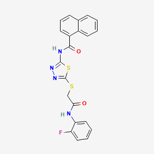 N-(5-((2-((2-fluorophenyl)amino)-2-oxoethyl)thio)-1,3,4-thiadiazol-2-yl)-1-naphthamide