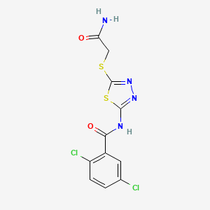 molecular formula C11H8Cl2N4O2S2 B2398974 N-{5-[(carbamoylmethyl)sulfanyl]-1,3,4-thiadiazol-2-yl}-2,5-dichlorobenzamide CAS No. 868976-60-7