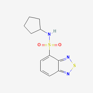 molecular formula C11H13N3O2S2 B2398982 N-cyclopentyl-2,1,3-benzothiadiazole-4-sulfonamide CAS No. 697256-31-8