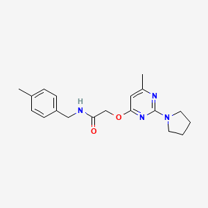 molecular formula C19H24N4O2 B2399014 N-(4-methylbenzyl)-2-{[6-methyl-2-(pyrrolidin-1-yl)pyrimidin-4-yl]oxy}acetamide CAS No. 1226440-60-3
