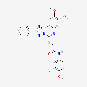 molecular formula C26H22ClN5O4S B2399016 N-(3-chloro-4-methoxyphenyl)-2-((8,9-dimethoxy-2-phenyl-[1,2,4]triazolo[1,5-c]quinazolin-5-yl)thio)acetamide CAS No. 902593-90-2