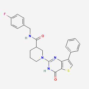 molecular formula C25H23FN4O2S B2399027 N-(4-fluorobenzyl)-1-(4-oxo-7-phenyl-3,4-dihydrothieno[3,2-d]pyrimidin-2-yl)piperidine-3-carboxamide CAS No. 1242970-73-5