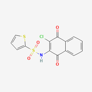 B2399031 N-(3-chloro-1,4-dioxo-1,4-dihydronaphthalen-2-yl)thiophene-2-sulfonamide CAS No. 877793-88-9