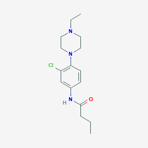 molecular formula C16H24ClN3O B239904 N-[3-chloro-4-(4-ethyl-1-piperazinyl)phenyl]butanamide 