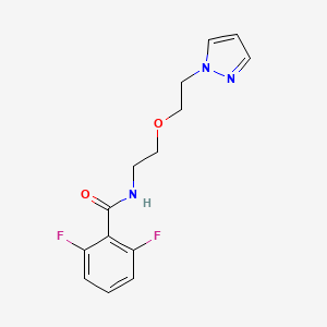 molecular formula C14H15F2N3O2 B2399043 N-(2-(2-(1H-pyrazol-1-yl)ethoxy)ethyl)-2,6-difluorobenzamide CAS No. 2034566-47-5