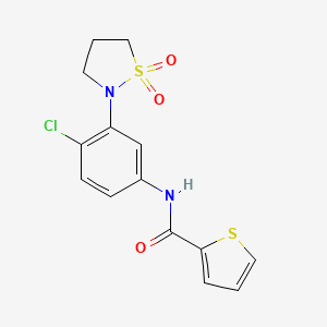 B2399058 N-(4-chloro-3-(1,1-dioxidoisothiazolidin-2-yl)phenyl)thiophene-2-carboxamide CAS No. 941975-50-4