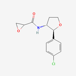 molecular formula C13H14ClNO3 B2399059 N-[(2S,3R)-2-(4-Chlorophenyl)oxolan-3-yl]oxirane-2-carboxamide CAS No. 2418618-63-8
