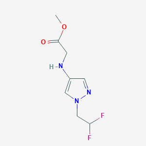 molecular formula C8H11F2N3O2 B2399078 Methyl 2-[[1-(2,2-difluoroethyl)pyrazol-4-yl]amino]acetate CAS No. 2247207-05-0