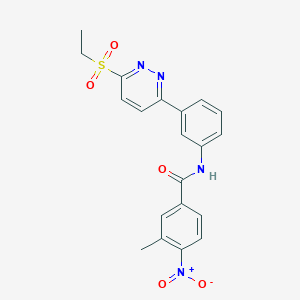 molecular formula C20H18N4O5S B2399085 N-(3-(6-(ethylsulfonyl)pyridazin-3-yl)phenyl)-3-methyl-4-nitrobenzamide CAS No. 1005294-45-0