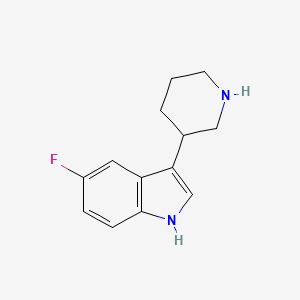 molecular formula C13H15FN2 B2399090 5-fluoro-3-(piperidin-3-yl)-1H-indole CAS No. 695213-99-1