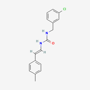 molecular formula C17H17ClN2O B2399110 1-[(3-chlorophenyl)methyl]-3-[(E)-2-(4-methylphenyl)ethenyl]urea CAS No. 339278-61-4