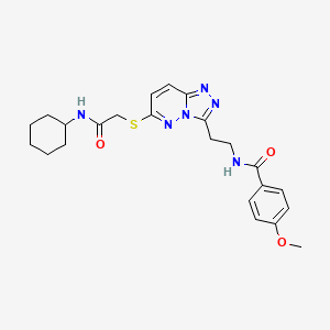 B2399121 N-(2-(6-((2-(cyclohexylamino)-2-oxoethyl)thio)-[1,2,4]triazolo[4,3-b]pyridazin-3-yl)ethyl)-4-methoxybenzamide CAS No. 872995-89-6