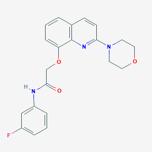 molecular formula C21H20FN3O3 B2399144 N-(3-fluorophenyl)-2-((2-morpholinoquinolin-8-yl)oxy)acetamide CAS No. 941903-42-0