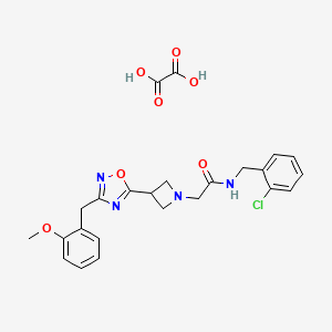 molecular formula C24H25ClN4O7 B2399217 N-(2-chlorobenzyl)-2-(3-(3-(2-methoxybenzyl)-1,2,4-oxadiazol-5-yl)azetidin-1-yl)acetamide oxalate CAS No. 1396683-69-4