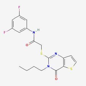 molecular formula C18H17F2N3O2S2 B2399239 2-({3-butyl-4-oxo-3H,4H-thieno[3,2-d]pyrimidin-2-yl}sulfanyl)-N-(3,5-difluorophenyl)acetamide CAS No. 1252853-03-4