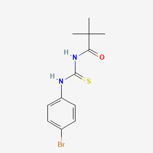 molecular formula C12H15BrN2OS B2399257 N-[(4-bromophenyl)carbamothioyl]-2,2-dimethylpropanamide CAS No. 295346-72-4