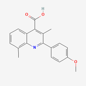 molecular formula C19H17NO3 B2399269 2-(4-Methoxyphenyl)-3,8-dimethylquinoline-4-carboxylic acid CAS No. 932796-32-2