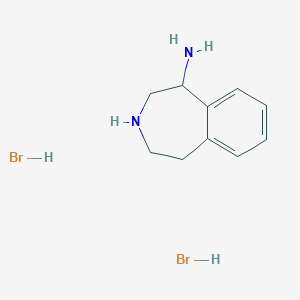 molecular formula C10H16Br2N2 B2399289 2,3,4,5-tetrahydro-1H-3-benzazepin-1-aminedihydrobromide CAS No. 2287288-35-9
