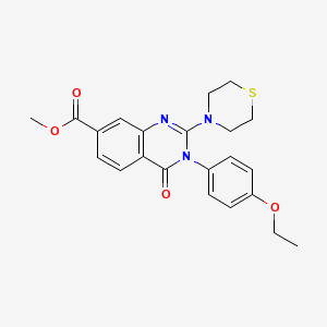 molecular formula C22H23N3O4S B2399316 methyl 3-(4-ethoxyphenyl)-4-oxo-2-(thiomorpholin-4-yl)-3,4-dihydroquinazoline-7-carboxylate CAS No. 1251675-64-5
