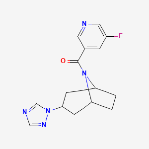 B2399349 ((1R,5S)-3-(1H-1,2,4-triazol-1-yl)-8-azabicyclo[3.2.1]octan-8-yl)(5-fluoropyridin-3-yl)methanone CAS No. 2175978-83-1
