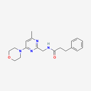 molecular formula C19H24N4O2 B2399381 N-((4-methyl-6-morpholinopyrimidin-2-yl)methyl)-3-phenylpropanamide CAS No. 1797329-29-3