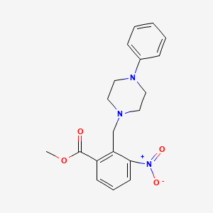 molecular formula C19H21N3O4 B2399387 Methyl 3-nitro-2-[(4-phenylpiperazin-1-yl)methyl]benzoate CAS No. 860784-17-4
