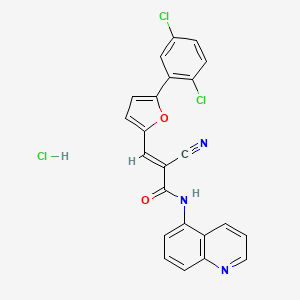 molecular formula C23H14Cl3N3O2 B2399406 AGK-2 hydrochloride 