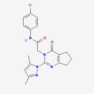 B2399409 N-(4-bromophenyl)-2-(2-(3,5-dimethyl-1H-pyrazol-1-yl)-4-oxo-4,5,6,7-tetrahydro-3H-cyclopenta[d]pyrimidin-3-yl)acetamide CAS No. 1019102-14-7