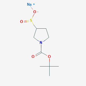 molecular formula C9H16NNaO4S B2399431 Sodium 1-[(tert-butoxy)carbonyl]pyrrolidine-3-sulfinate CAS No. 2138279-25-9