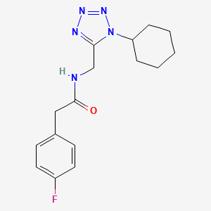 molecular formula C16H20FN5O B2399465 N-((1-cyclohexyl-1H-tetrazol-5-yl)methyl)-2-(4-fluorophenyl)acetamide CAS No. 921104-51-0
