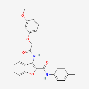 molecular formula C25H22N2O5 B2399477 3-(2-(3-methoxyphenoxy)acetamido)-N-(p-tolyl)benzofuran-2-carboxamide CAS No. 862978-55-0