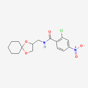 molecular formula C16H19ClN2O5 B2399490 N-(1,4-dioxaspiro[4.5]decan-2-ylmethyl)-2-chloro-4-nitrobenzamide CAS No. 899957-72-3