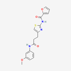 molecular formula C18H17N3O4S B2399496 N-(4-(3-((3-methoxyphenyl)amino)-3-oxopropyl)thiazol-2-yl)furan-2-carboxamide CAS No. 1021256-36-9