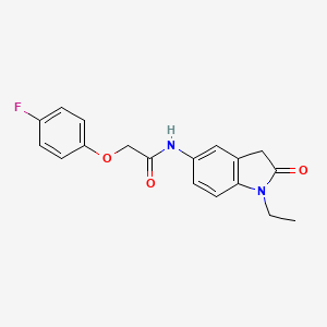 molecular formula C18H17FN2O3 B2399512 N-(1-ethyl-2-oxoindolin-5-yl)-2-(4-fluorophenoxy)acetamide CAS No. 921837-64-1