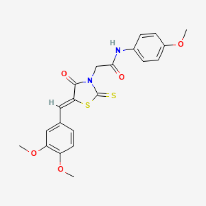 B2399516 (Z)-2-(5-(3,4-dimethoxybenzylidene)-4-oxo-2-thioxothiazolidin-3-yl)-N-(4-methoxyphenyl)acetamide CAS No. 681481-11-8