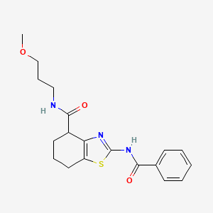 molecular formula C19H23N3O3S B2399531 2-benzamido-N-(3-methoxypropyl)-4,5,6,7-tetrahydro-1,3-benzothiazole-4-carboxamide CAS No. 955727-79-4