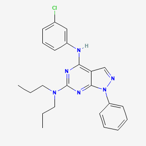 molecular formula C23H25ClN6 B2399534 N4-(3-chlorophenyl)-1-phenyl-N6,N6-dipropyl-1H-pyrazolo[3,4-d]pyrimidine-4,6-diamine CAS No. 923193-53-7