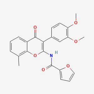 molecular formula C23H19NO6 B2399539 N-[3-(3,4-dimethoxyphenyl)-8-methyl-4-oxo-4H-chromen-2-yl]furan-2-carboxamide CAS No. 883961-70-4