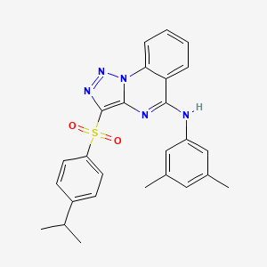 molecular formula C26H25N5O2S B2399547 N-(3,5-dimethylphenyl)-3-[4-(propan-2-yl)benzenesulfonyl]-[1,2,3]triazolo[1,5-a]quinazolin-5-amine CAS No. 899760-97-5