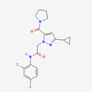 N~1~-(2-chloro-4-fluorophenyl)-2-[3-cyclopropyl-5-(1-pyrrolidinylcarbonyl)-1H-pyrazol-1-yl]acetamide