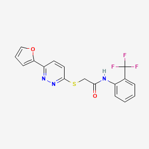 2-[6-(furan-2-yl)pyridazin-3-yl]sulfanyl-N-[2-(trifluoromethyl)phenyl]acetamide