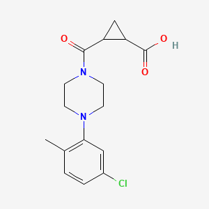 molecular formula C16H19ClN2O3 B2399604 2-[4-(5-chloro-2-methylphenyl)piperazine-1-carbonyl]cyclopropane-1-carboxylic acid CAS No. 913517-30-3