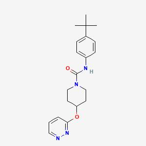 molecular formula C20H26N4O2 B2399718 N-(4-(tert-butyl)phenyl)-4-(pyridazin-3-yloxy)piperidine-1-carboxamide CAS No. 1797221-84-1