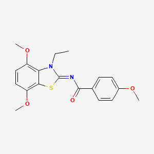 molecular formula C19H20N2O4S B2399770 N-[(2Z)-3-ethyl-4,7-dimethoxy-2,3-dihydro-1,3-benzothiazol-2-ylidene]-4-methoxybenzamide CAS No. 868369-20-4