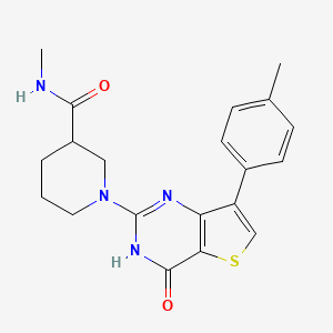 molecular formula C20H22N4O2S B2399771 N-methyl-1-[7-(4-methylphenyl)-4-oxo-3,4-dihydrothieno[3,2-d]pyrimidin-2-yl]piperidine-3-carboxamide CAS No. 1242885-40-0